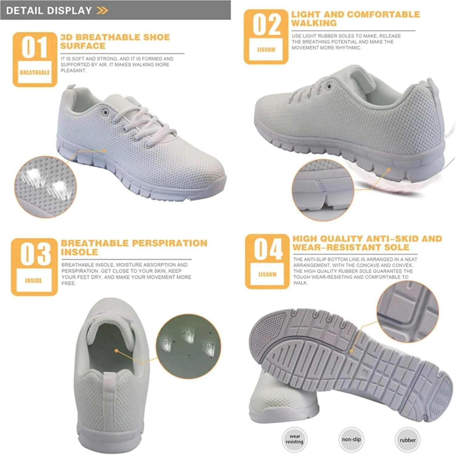 Women's Running Shoes Lightweight Non-Slip Breathable Walking Shoes