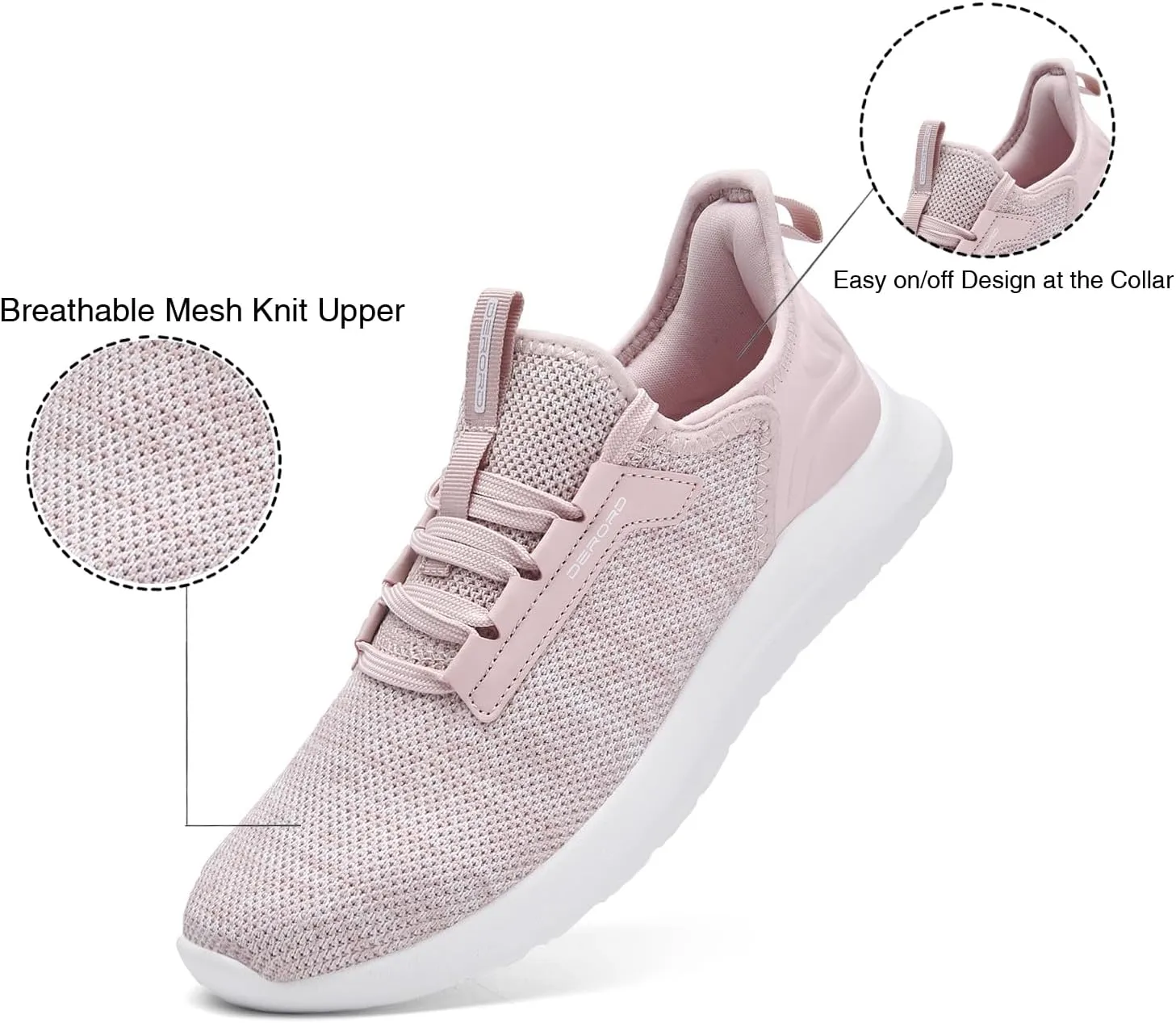 Womens Walking Running Shoes Slip on Lightweight Casual Sneakers