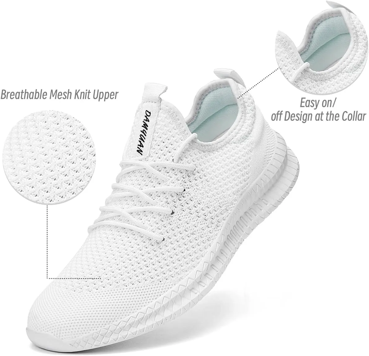 Womens Walking Running Shoes Sneakers Slip On Sport Tennis Athletic Gym Shoes Casual Lightweight Breathable Non Slip Workout Fashion Workout Trainers Shoe