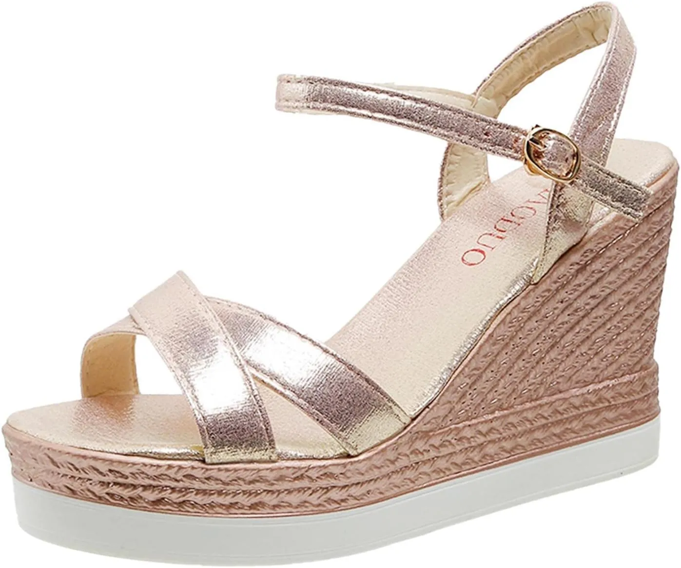 Women'Sandanls Thick Chunky Heeled Slippers Buckle Open Toe Lazy Slip On Female Casual Shoes for Summer Ankle Strap Battle Wedge Hight Heel Trendy Wide Feet construction slipper lacrosse G29-Pink