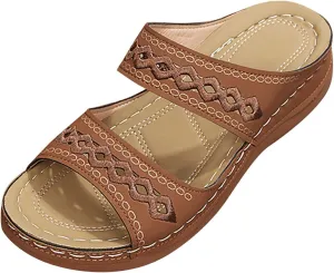 Women'Sandanls Thick Chunky Heeled Slippers Buckle Open Toe Lazy Slip On Female Casual Shoes for Summer Comfort Wedge Wide Feet Ankle Strap Non Slip Outdoor Trendy Hight slipper cork Feet L95-Black