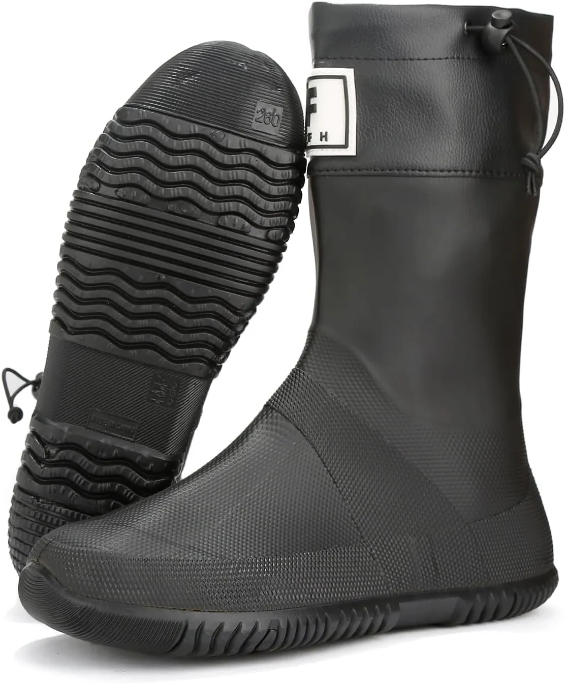 YorFotMae Midshaft Rain Boots Women, Waterproof Rubber Boots Men, Mid-Height Anti-Slip Lightweight Garden Shoes, Mid Calf Water Boots with Adjustable Buckle, Durable Fishing Boots Outdoor